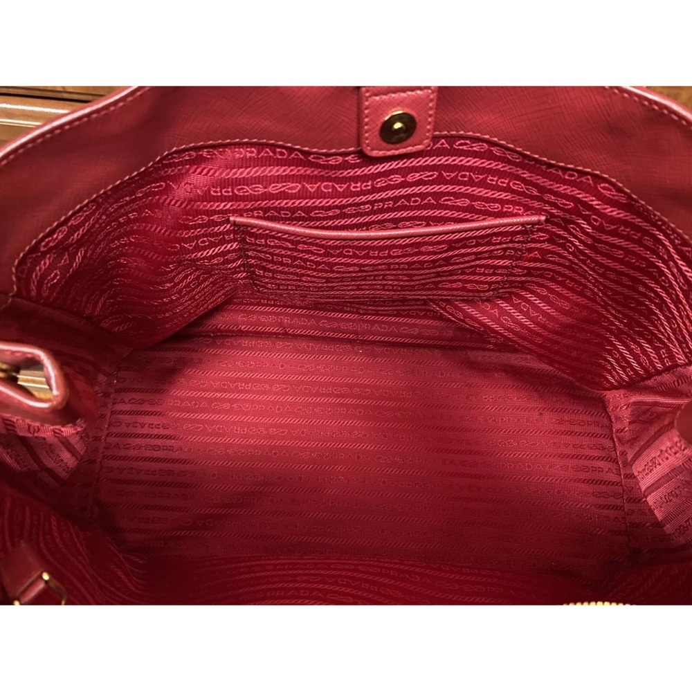 Prada Red Saffiano Lux Leather Tote Bag - Picture 5 of 5